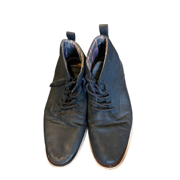 Ben Sherman Nu Casual Faux Leather Chukka Boots Size 11 Blue Mens Lace-Up Vamp main image 6